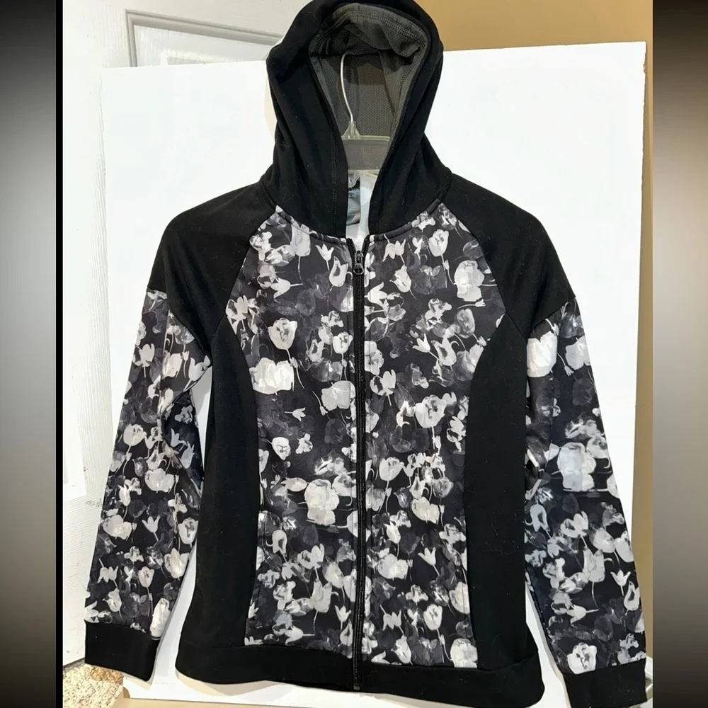 Champion Black and Gray Floral girls hoodie Jacket